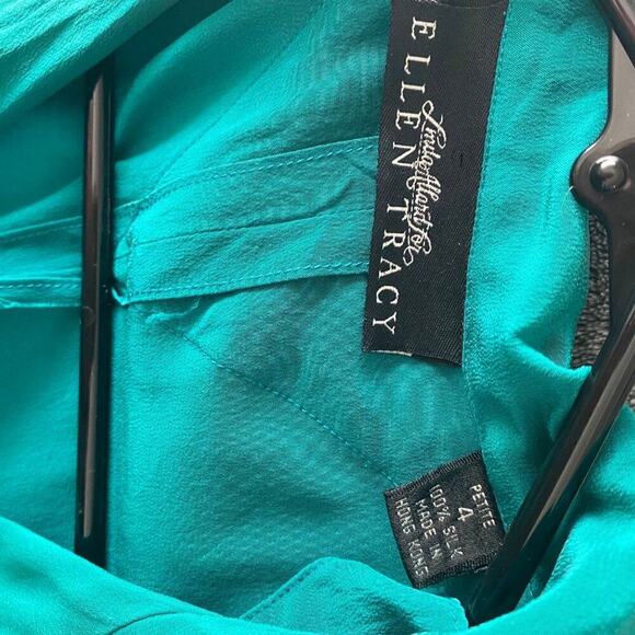 *Vintage* Ellen Tracy sz 4 Long sleeve  100% Silk 80s blazer - Picture 7 of 8